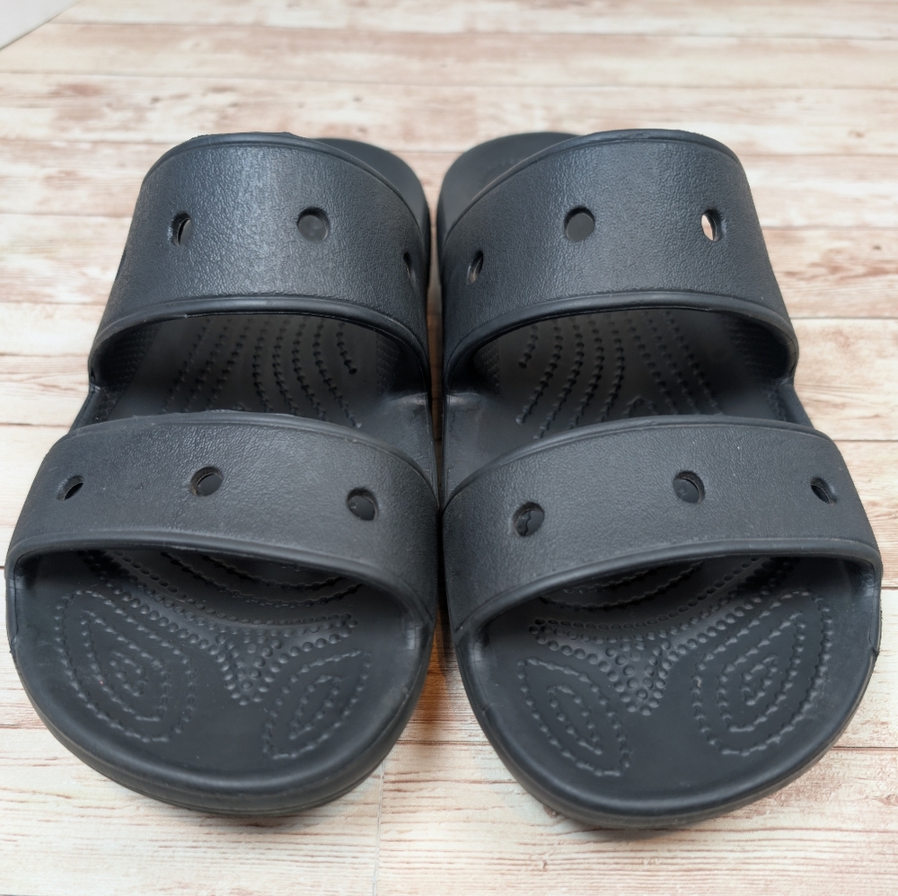 CROCS Iconic Comfort Slide On Slip On Sandal Shoes Black Men's Size 7 - Picture 9 of 13